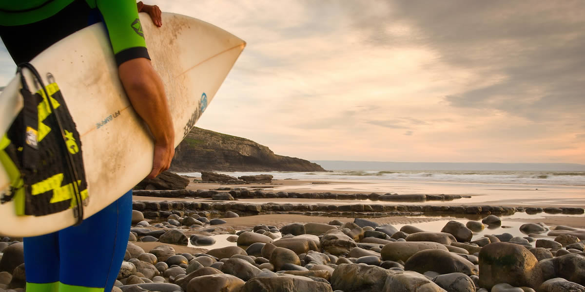 Surfing At Dunraven Bay